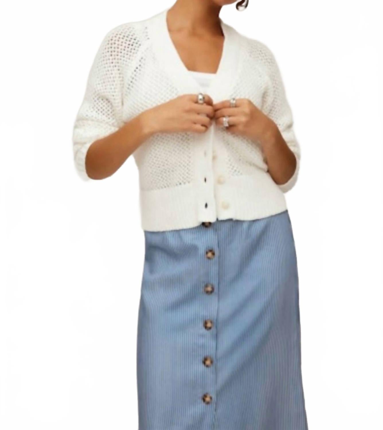 

Женский вязаный крючком кардиган Ellen в цвете «кремовый» Fifteen Twenty, кремовый