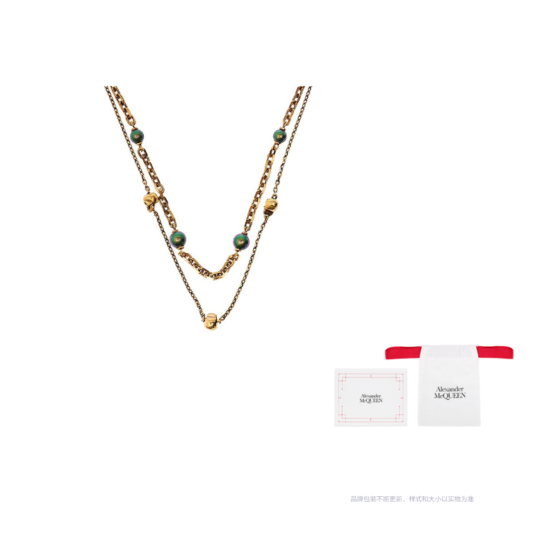 

Многослойное ожерелье с черепом и жемчужным шармом Alexander McQueen