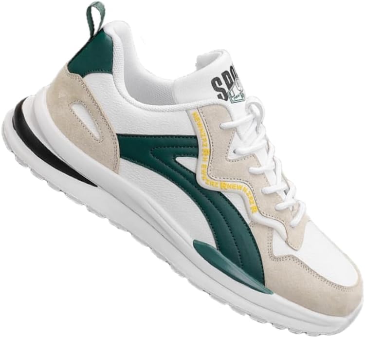 

Мужские модные кроссовки с цветными блоками, с удобной нескользящей и прочной мягкой подошвой для активного отдыха на улице Clolinde, зеленый