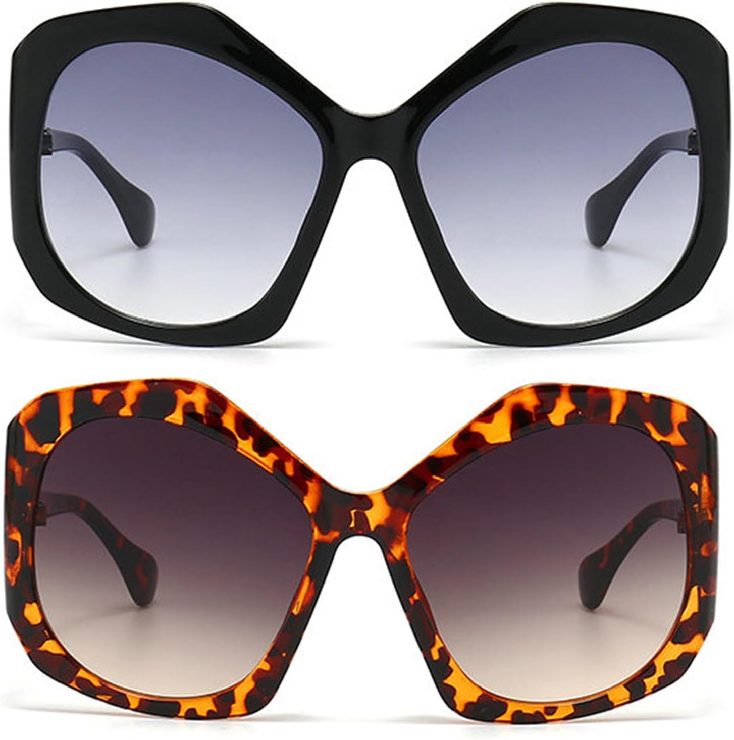 

Willochra Модные большие круглые солнцезащитные очки для женщин и мужчин в стиле панк, овальные солнцезащитные очки для женщин, хип-хоп вечеринки, солнцезащитные очки, 2pcs-black&leopard