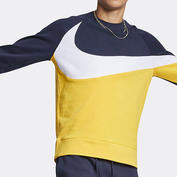 Толстовка black yellow large colorblock casual sports yellow Nike, желтый — фото 3