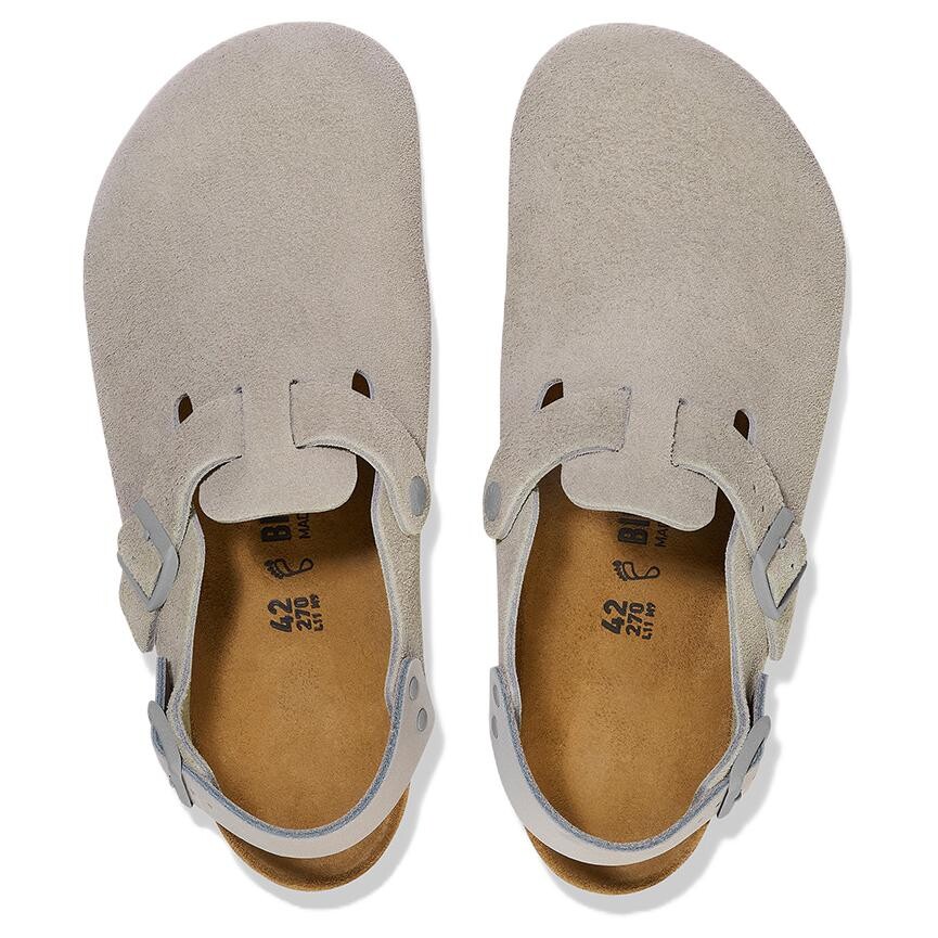 Сабо с закрытым носком унисекс Birkenstock, серый — фото 4