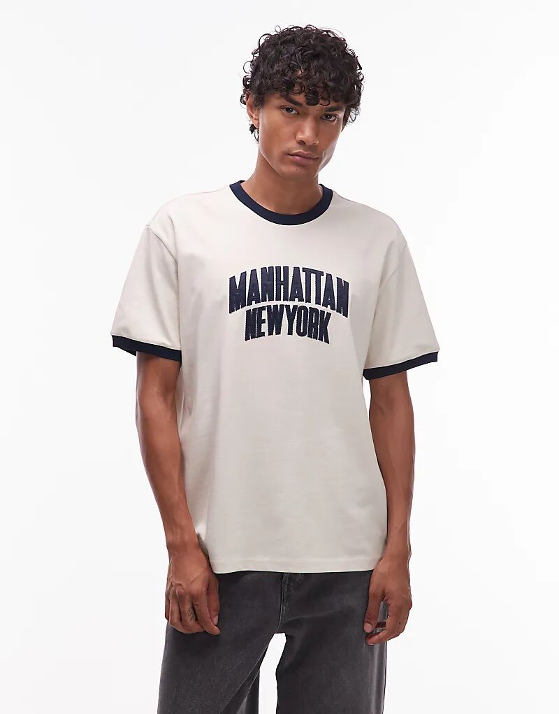

Футболка Tommy Jeans Manhattan Ringer цвета «бежевый»