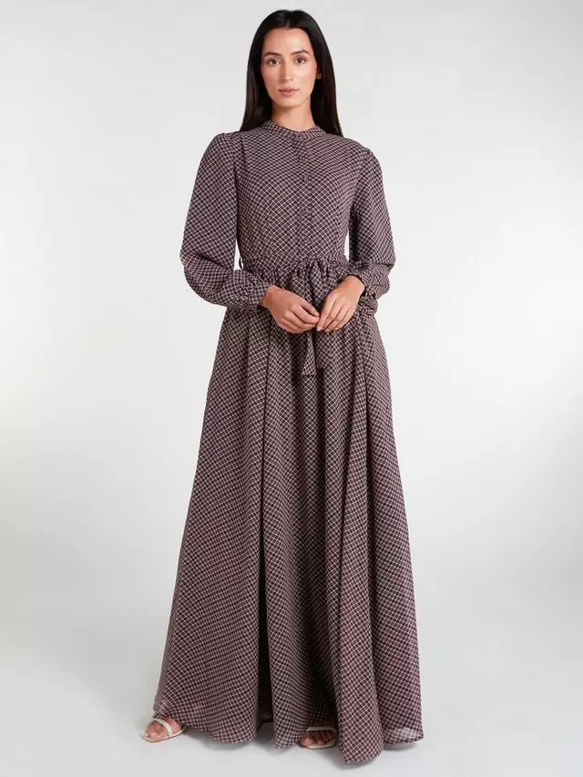 

Платье Aab Plaid Print Maxi, цвет brown/multi