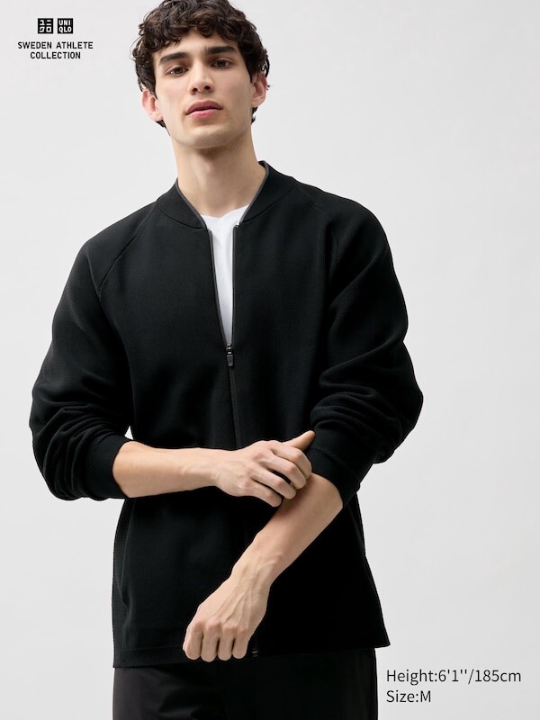 

Легкая трикотажная куртка на молнии Uniqlo, черный
