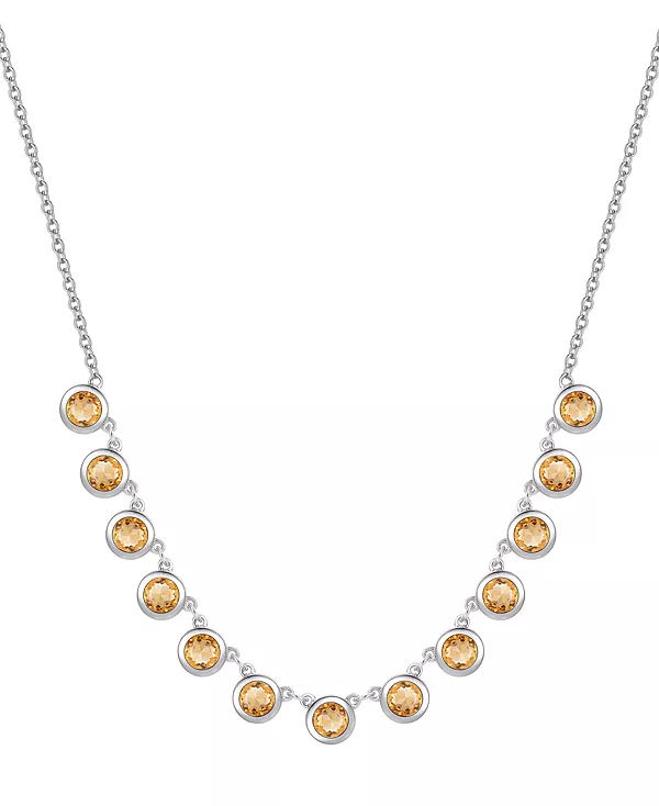 

Ожерелье-Воротник длиной 17 дюймов с аметистовым ободком из стерлингового серебра (также с цитрином и голубым топазом) Macy'S, citrine