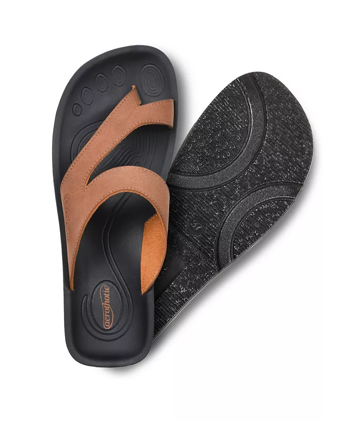 Женские сандалии Odal Split Toe с поддержкой свода стопы Aerothotic, коричневый — фото 4