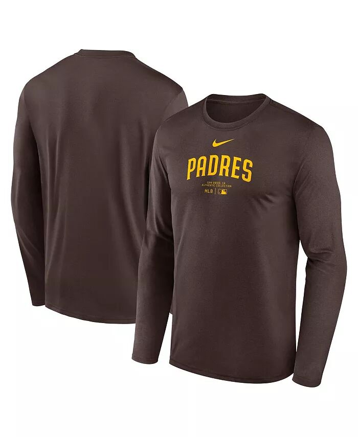 

Мужская коричневая футболка San Diego Padres Authentic Collection Practice Performance с длинным рукавом Nike