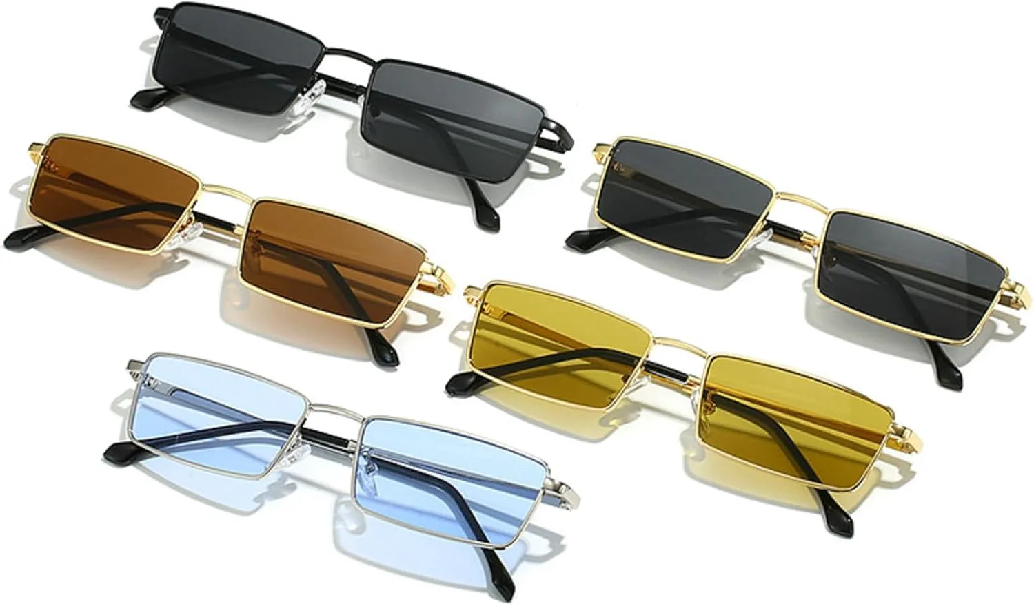 

Солнцезащитные очки прямоугольной формы в винтажном стиле с металлической оправой, женские, роскошные, с синими линзами, мужские, квадратные, UV400 N47 mincl, Brown