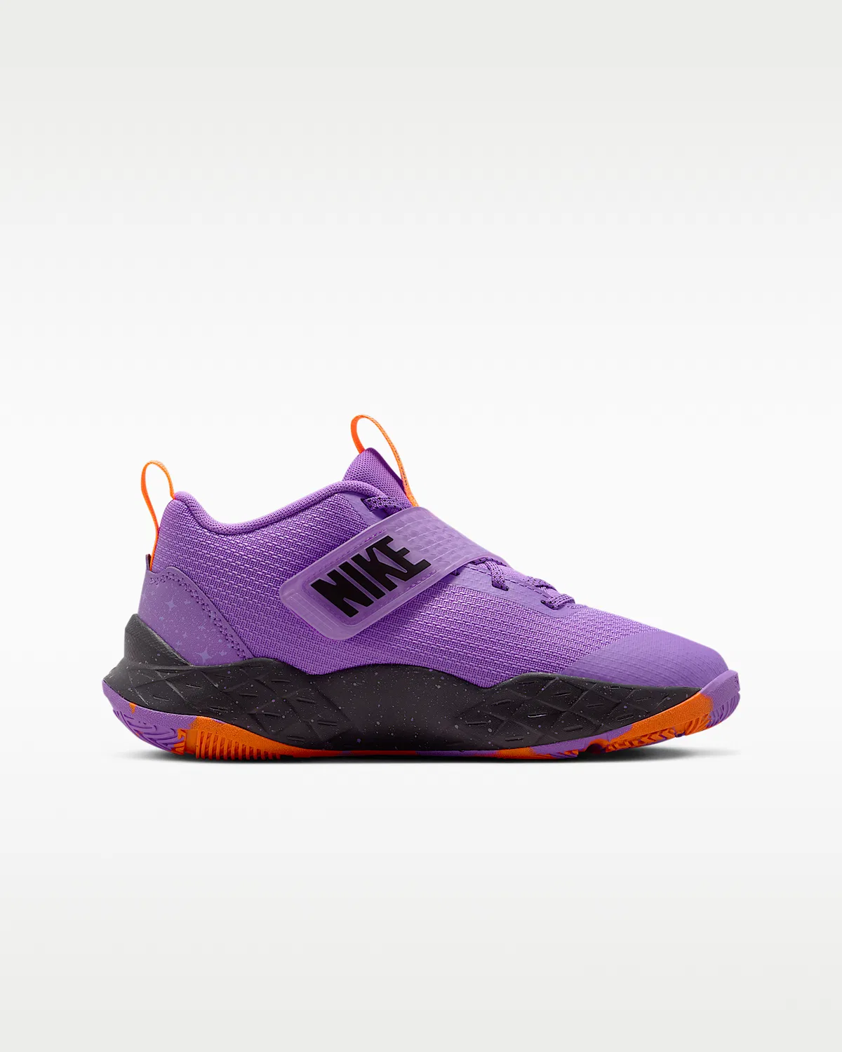 Детские баскетбольные кроссовки Nike Team Hustle D 12, Bright Violet/Total Orange/Cool Grey/Black — фото 3