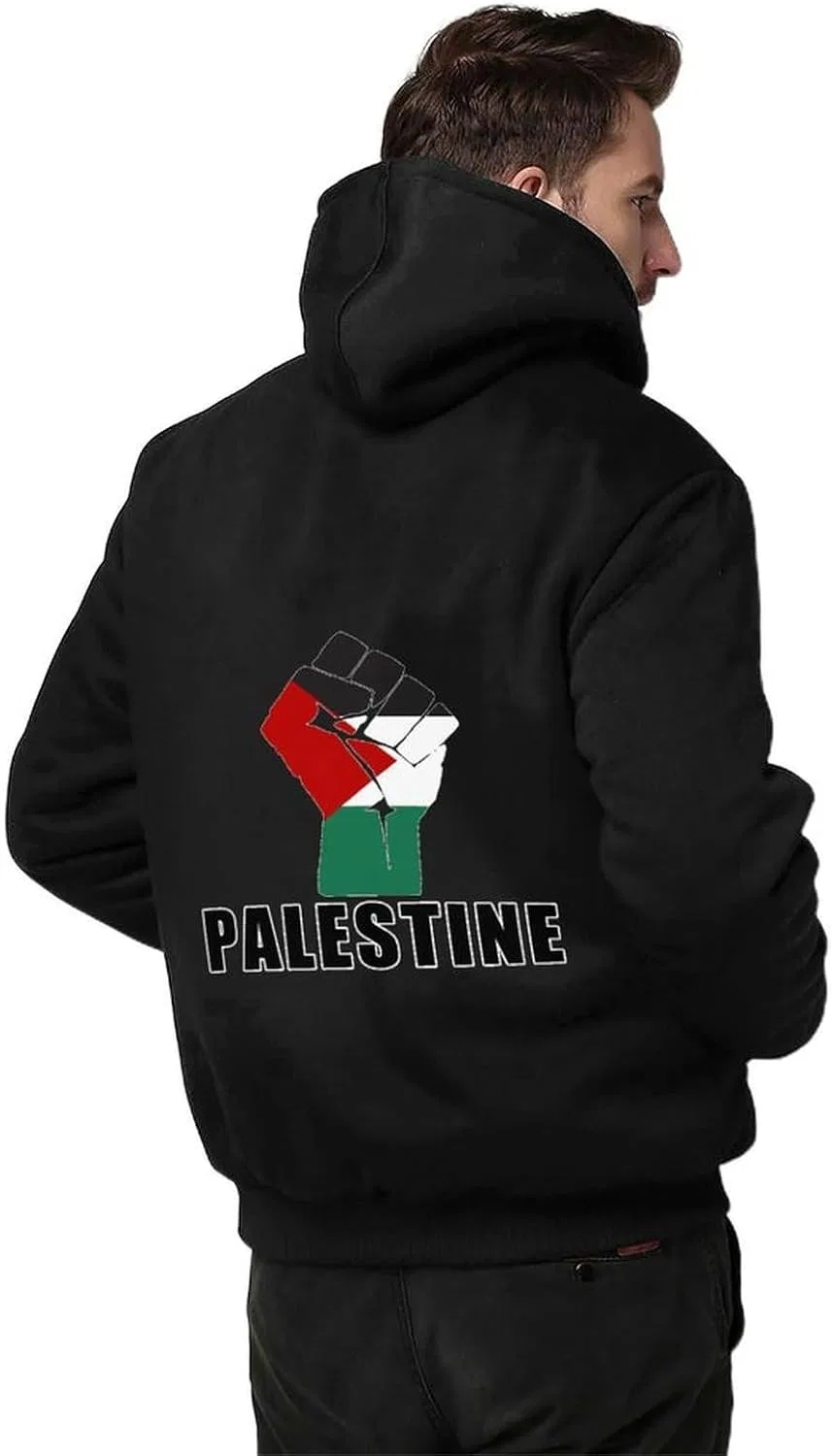 Толстовка на молнии Free Palestine, флисовая, Black-style — фото 2