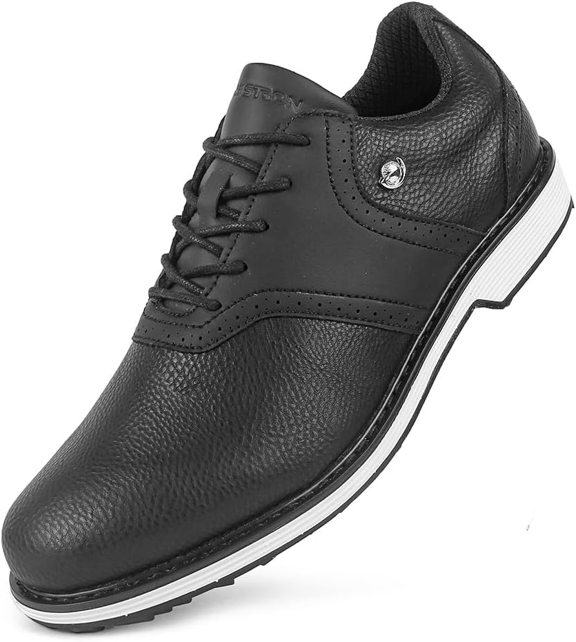 

Мужские гольф-туфли водонепроницаемые Профессиональная обувь для гольфа Шипованные и бесшиповые кроссовки для гольфа Обувь для ходьбы по газону Спортивные кроссовки для тренировки в гольф для мужчин Thestron, черный