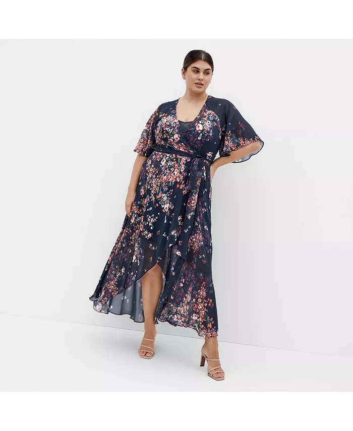 

Платье Plus Size с принтом Lovers Lane CITY CHIC, синий
