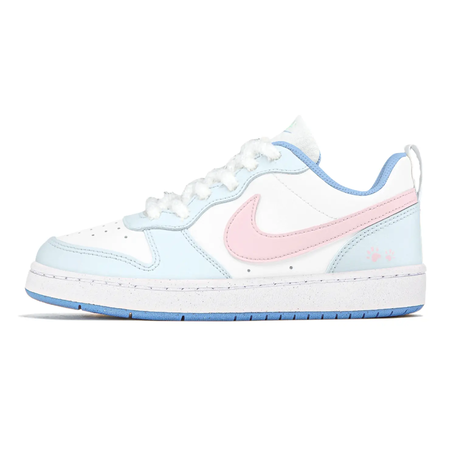 

Nike Детские кроссовки для скейтбординга Court Borough Ice с кокосовым молоком, нескользящие, износостойкие, розовые, синие, подростковые