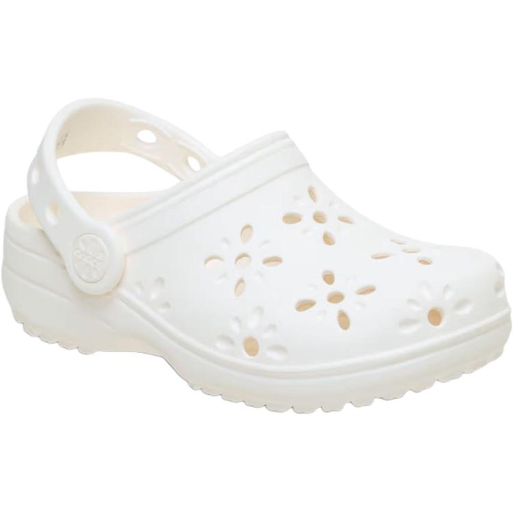 Crocs Классические клоги антискользящие износостойкие низкие детские туфли white для малышей — фото 3