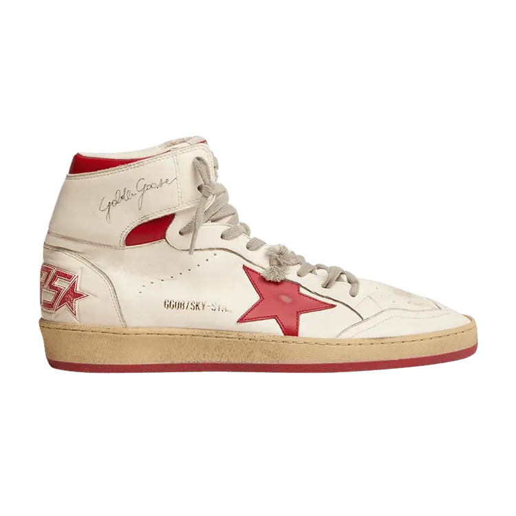Кроссовки Golden Goose Wmns Sky Star High White Red, белый