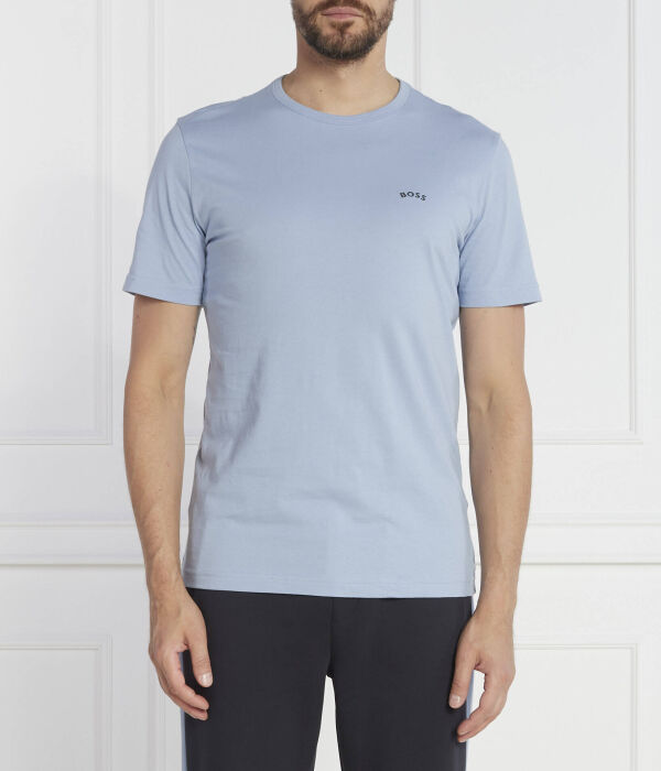 

Футболка Boss Green Relaxed Fit с изогнутым вырезом, голубой