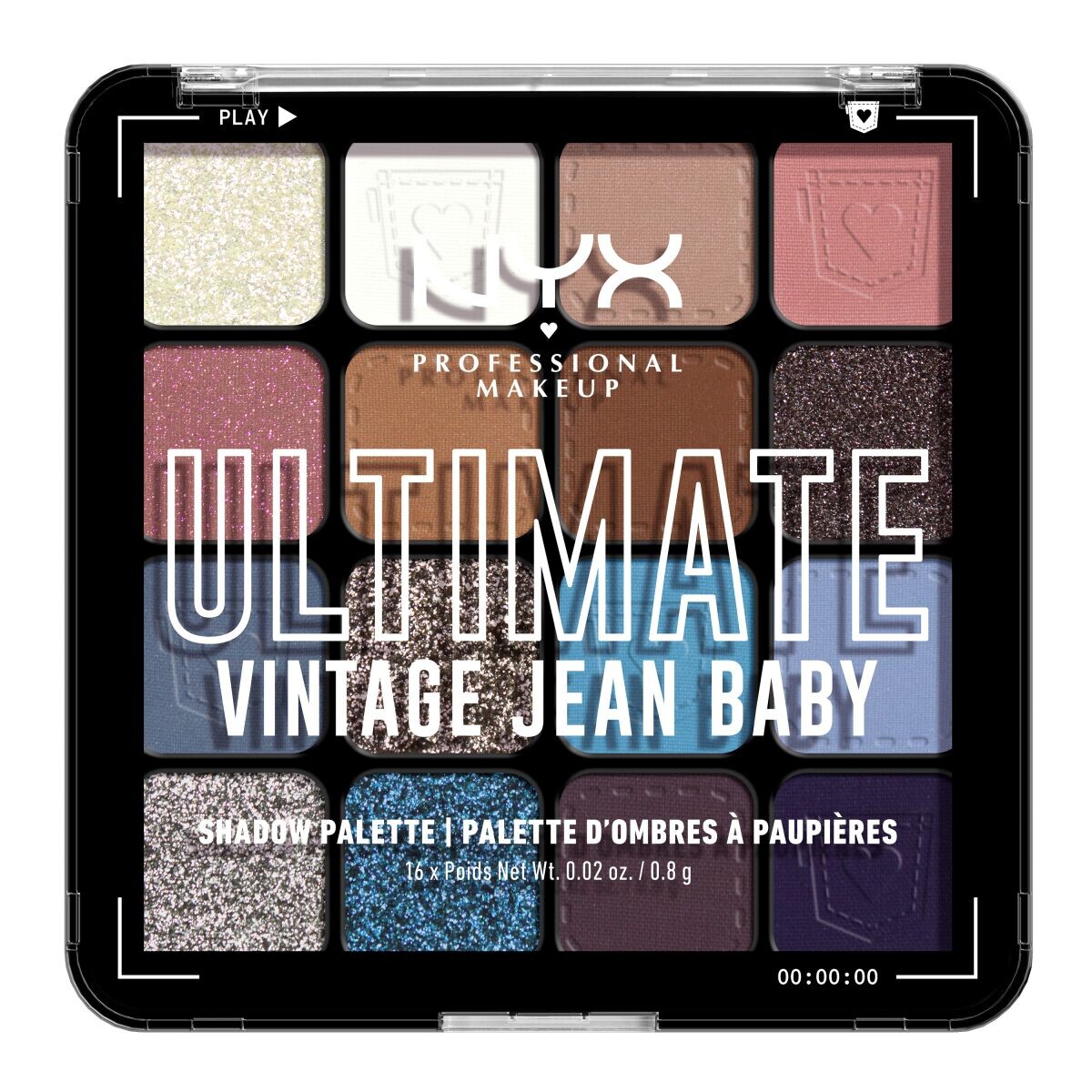 

Палетка теней для век vintage jean baby Nyx Professional Makeup Ultimate Shadow Palette, 12,8 гр