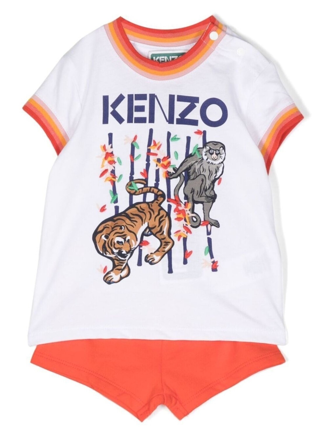 

Kenzo Kids комплект из футболки и шортов с принтом, красный