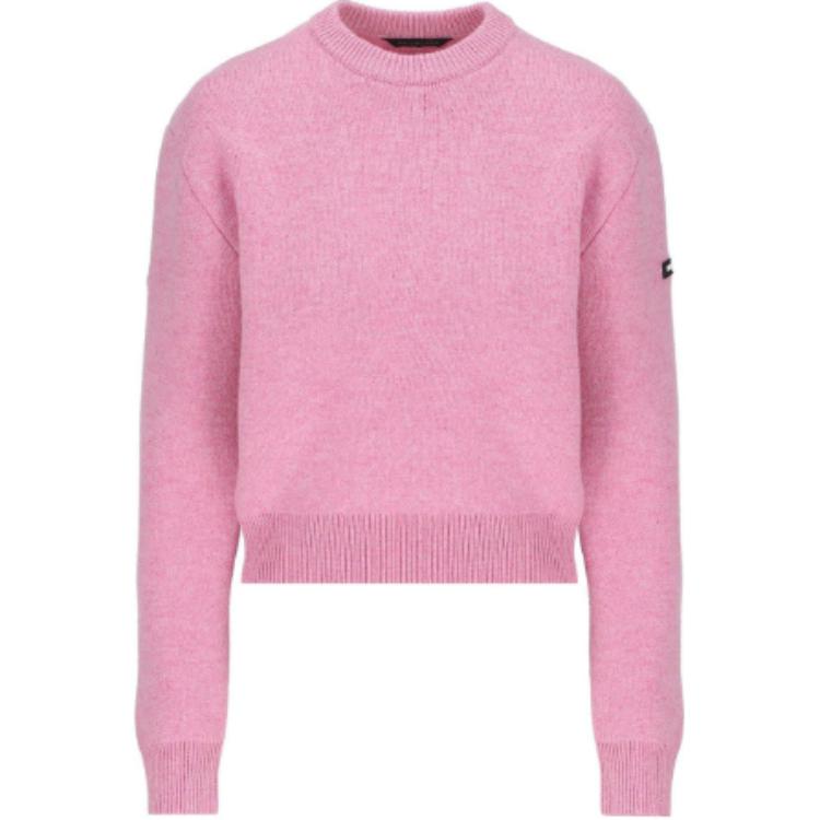 

Вязаный джемпер с нашивкой-логотипом Balenciaga, розовый
