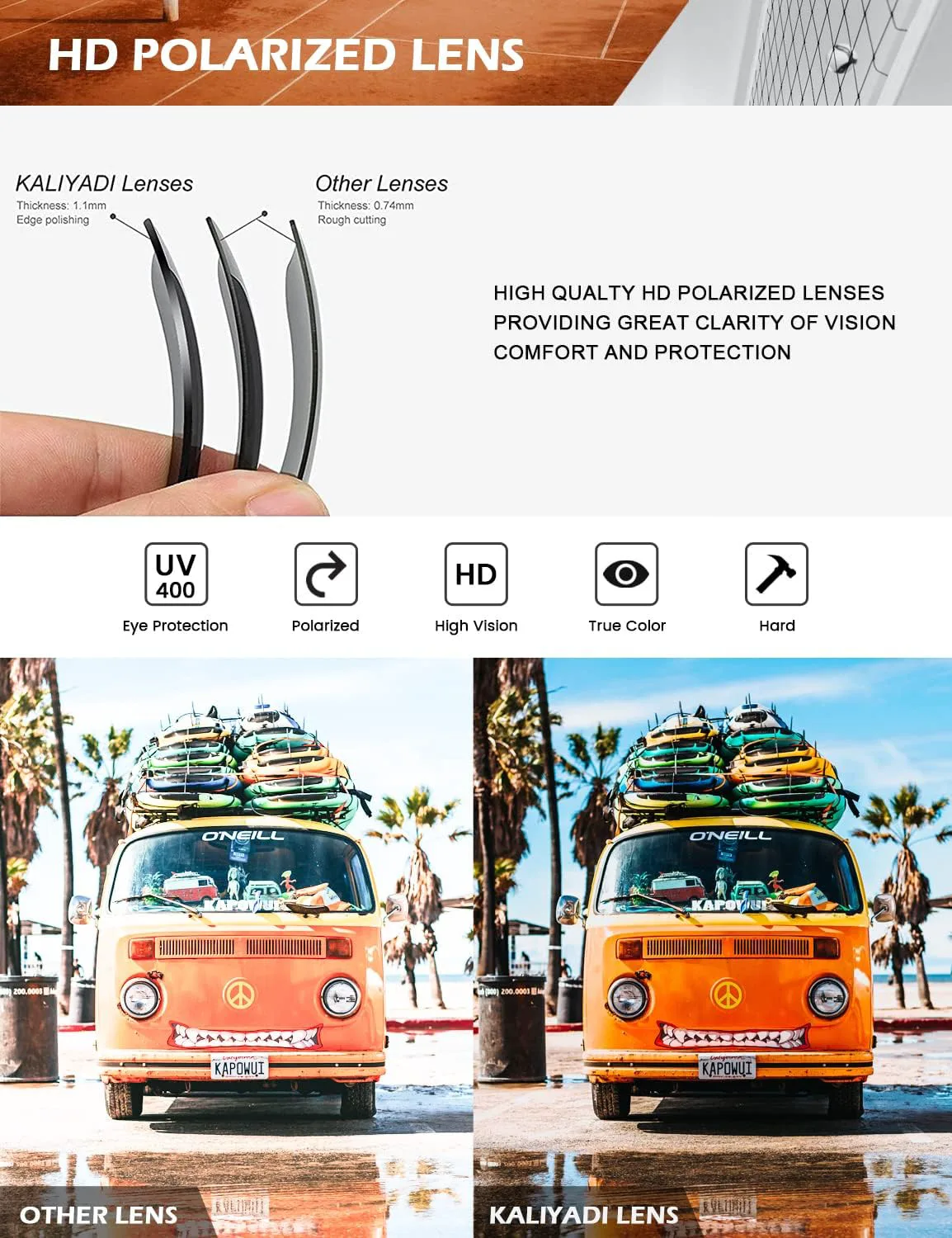 

Поляризованные солнцезащитные очки KALIYADI для мужчин и женщин в винтажном стиле, подходят для рыбалки, бега, вождения и защиты от УФ-излучения, (2 Pack) Grey/Green