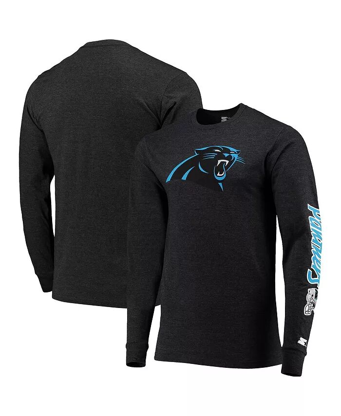 

Мужская футболка с длинным рукавом Carolina Panthers Halftime, черная, меланжевая Starter