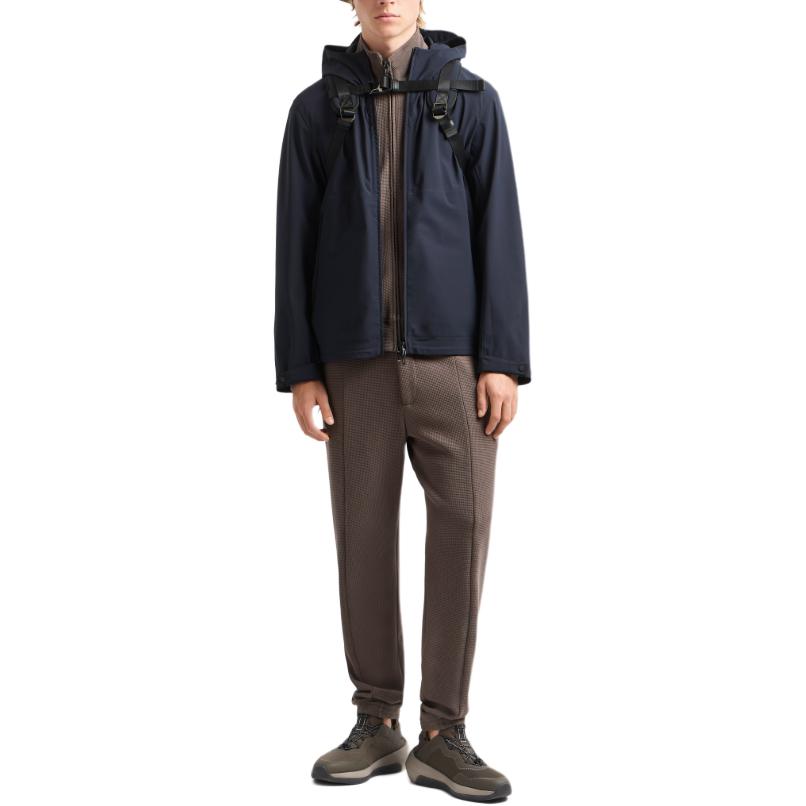 EMPORIO ARMANI Водоотталкивающая нейлоновая куртка с капюшоном, Marine Blue — фото 3