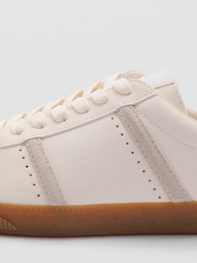 Win Contrast Panel Lace Up Trainers Mango, White — фото 4