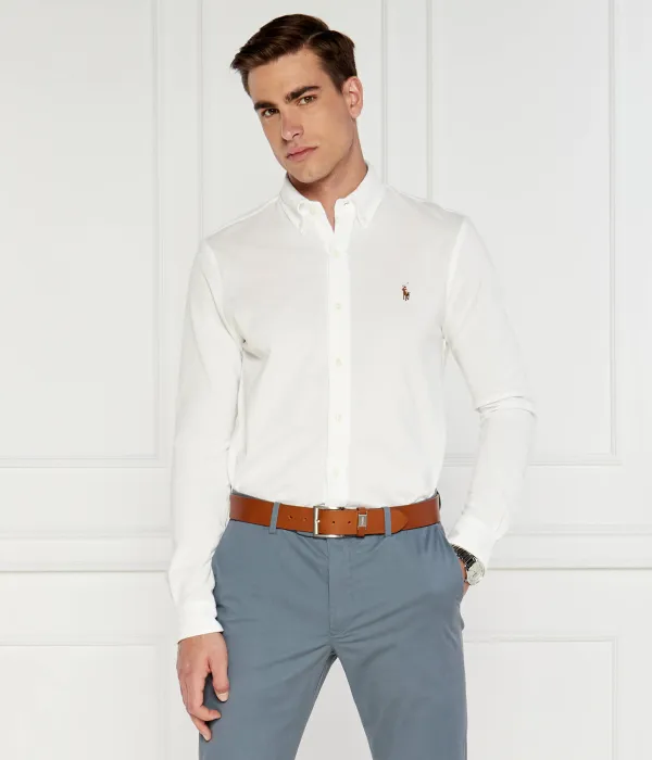 Оксфордская трикотажная рубашка Regular fit Polo Ralph Lauren, белый — фото 3