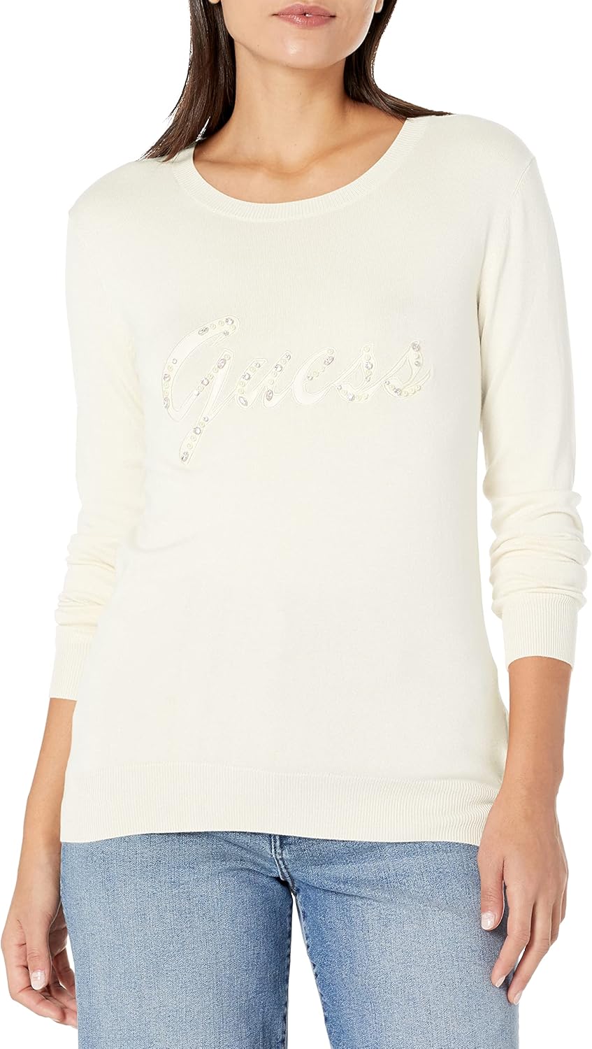 

GUESS Женский свитер Liliane с длинным рукавом, Cream White