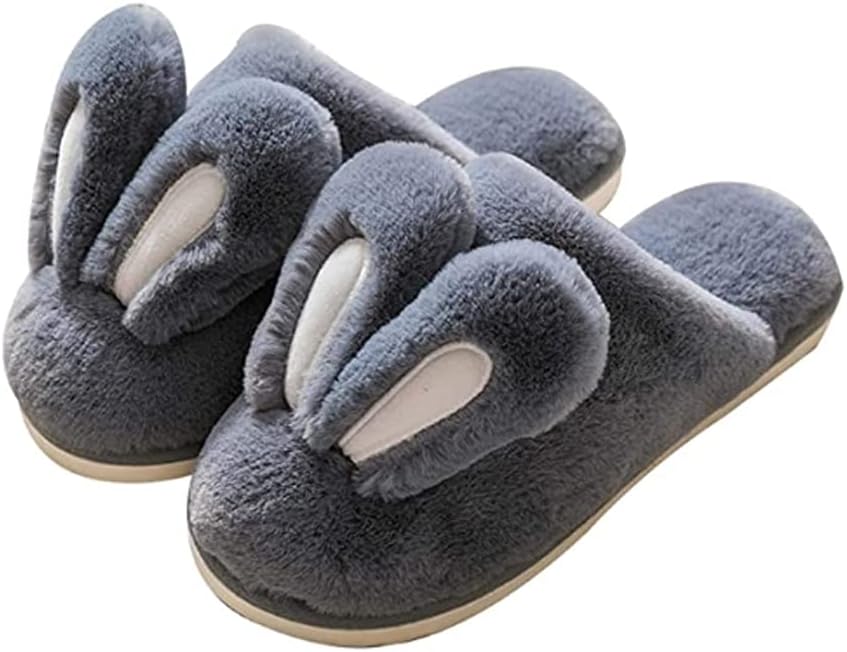 

Унисекс милые зимние теплые, плюшевые тапочки с рисунком животных Aledle-Life, серый
