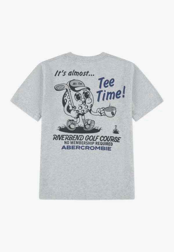Футболка с принтом "время игры в футбол" Abercrombie & Fitch, Anf Light Grey Heather — фото 2