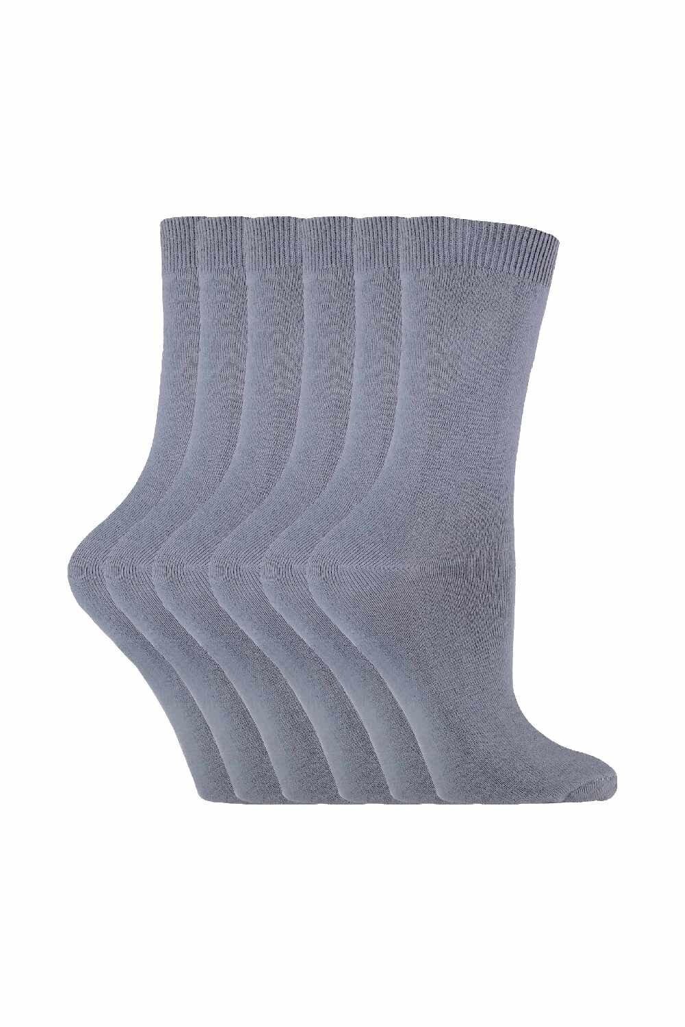 

6 пар однотонных хлопковых носков до щиколотки Sock Snob, серый