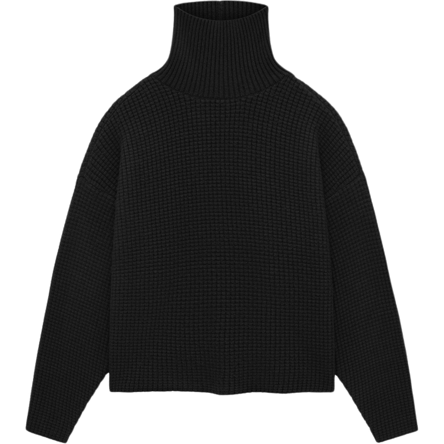 

Толстовка с высоким воротником Heavy Waffle Fear Of God Essentials, цвет Meteorite Black/Black
