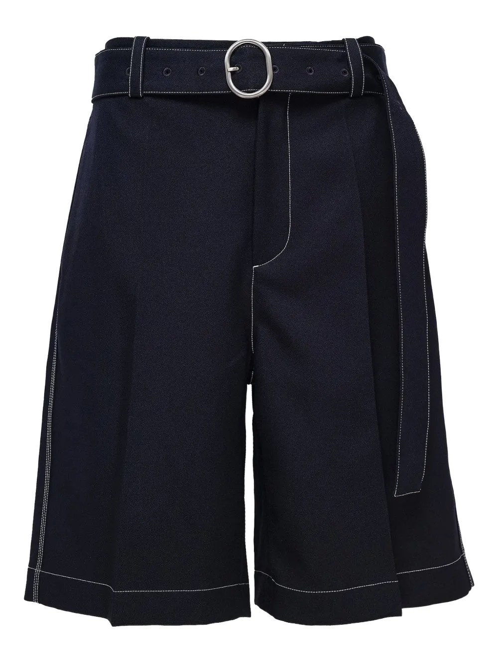 

Шорты с поясом и складками JIL SANDER, синий