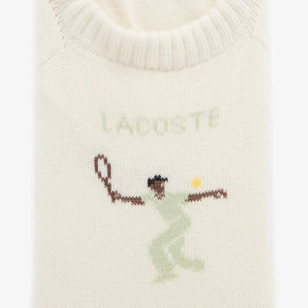 Носки женские Lacoste Теннисные-невидимки, с графическим принтом, серые — фото 2