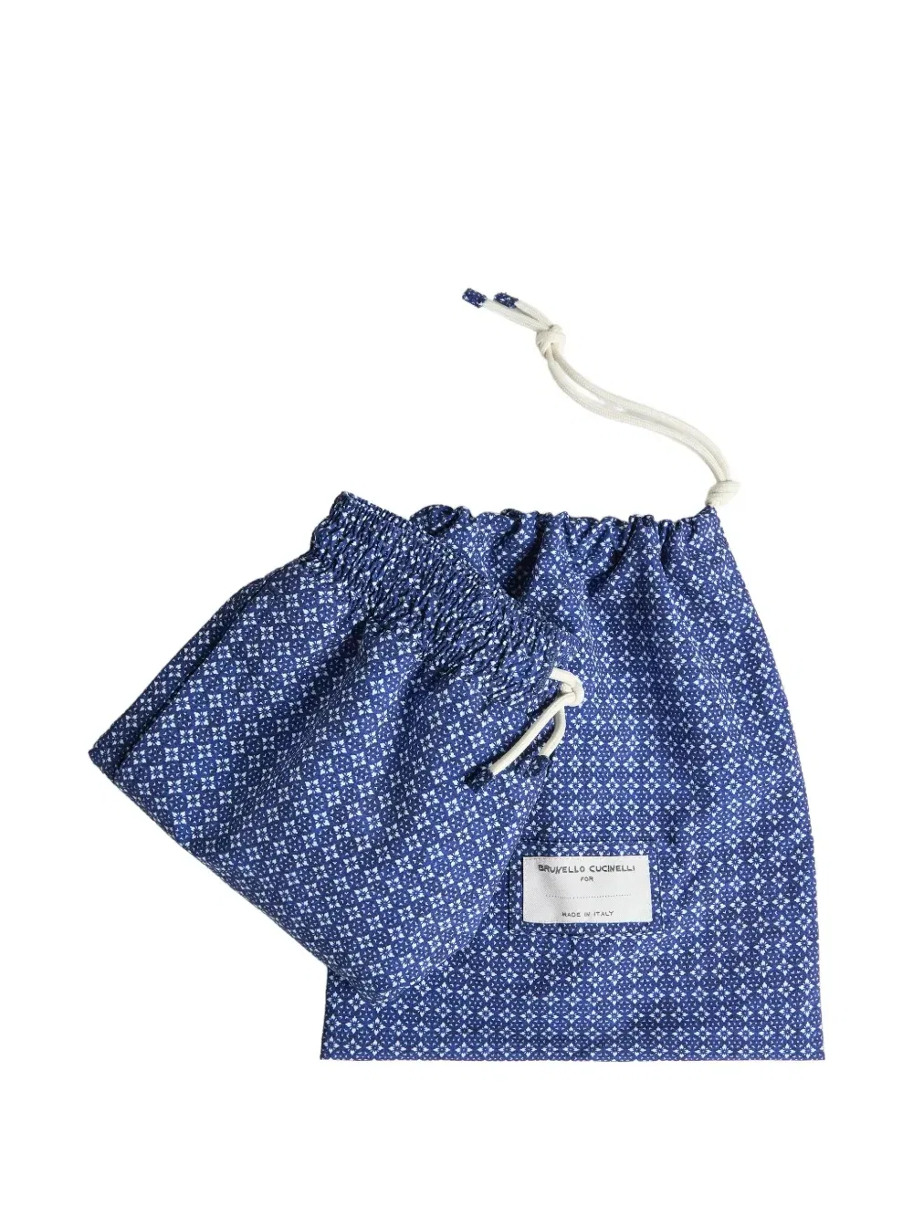 Плавки-шорты с логотипом и узором Brunello Cucinelli Kids, синий — фото 3