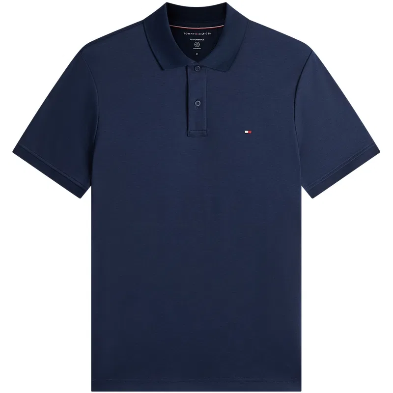 Поло мужское Tommy Hilfiger с воротником темно-синее