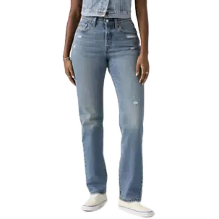 Джинсы женские blue moderate straight fit Levis — фото 4