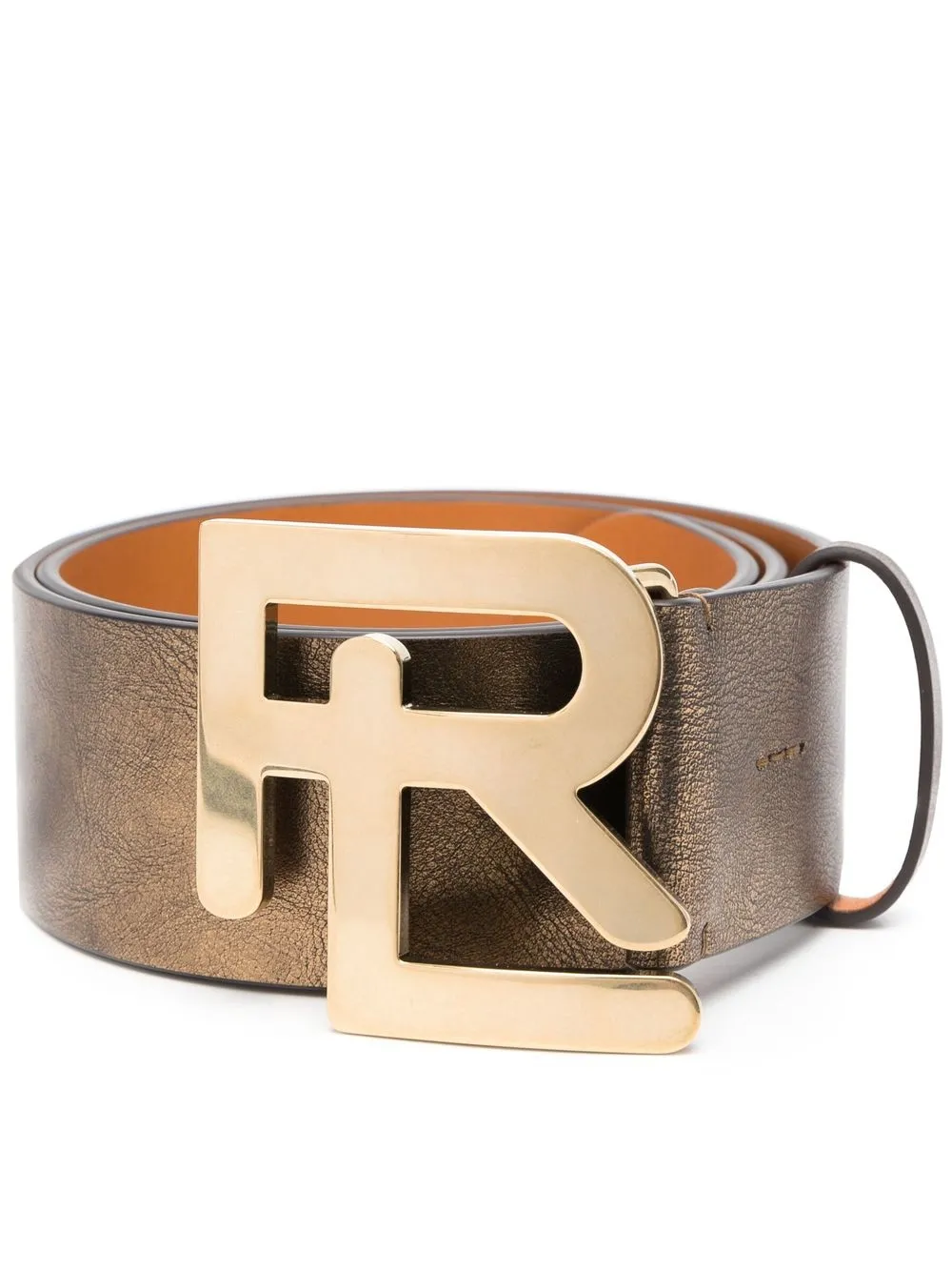 

Кожаный ремень с пряжкой-логотипом Ralph Lauren Collection, золотой