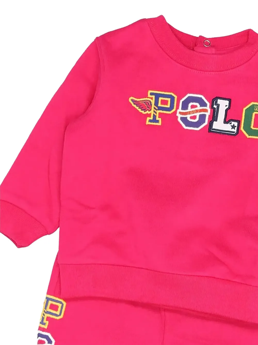 Спортивный костюм с аппликацией логотипа POLO RALPH LAUREN KIDS, розовый — фото 3