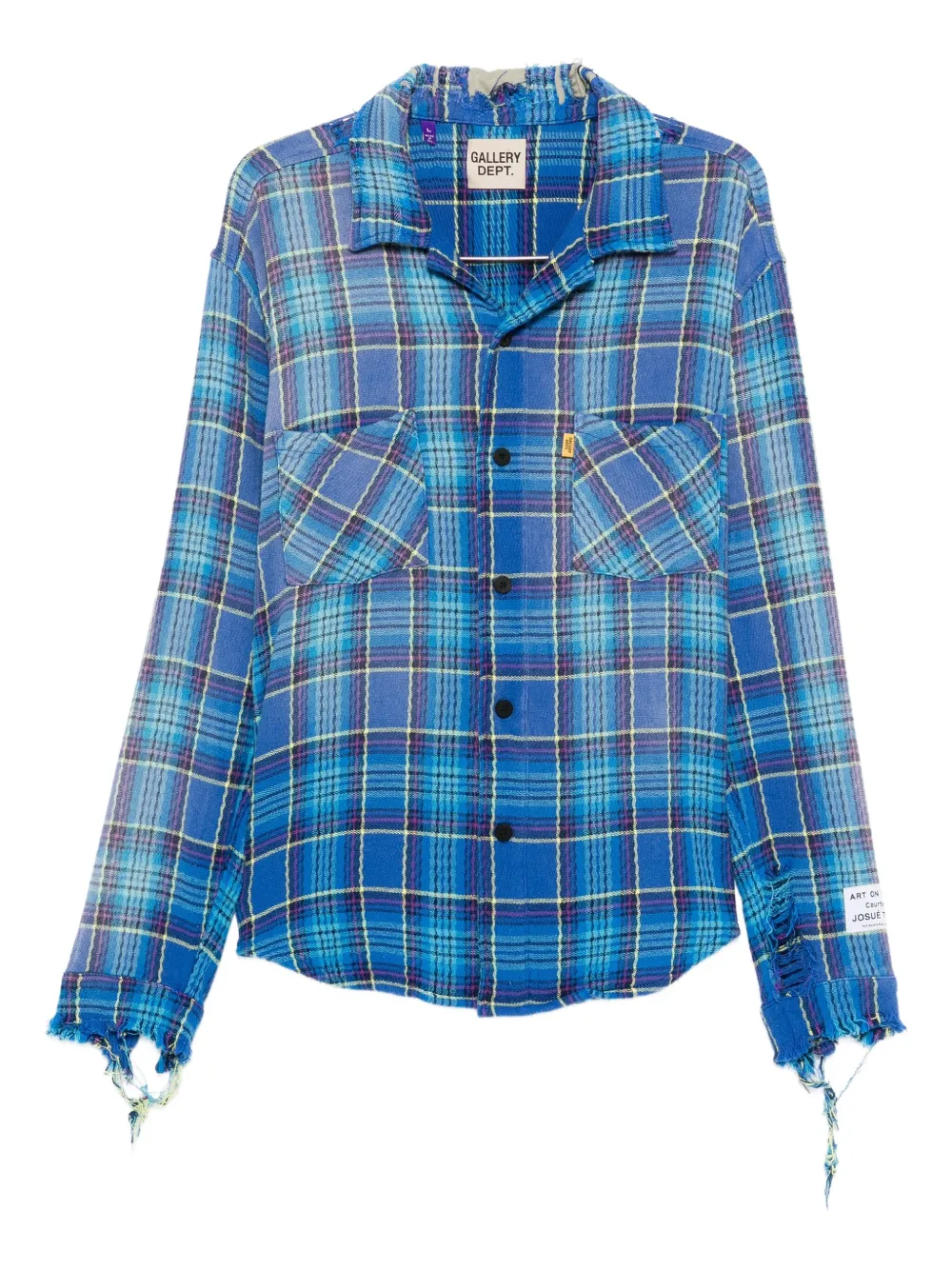 

Рубашка в клетку с бахромой Gallery Dept., синий