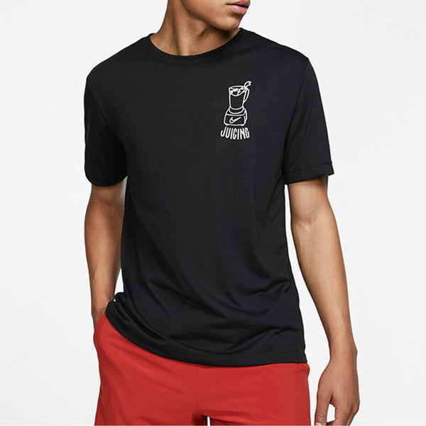 Футболка dri-fit breathe juicing training quick dry short sleeved male black Nike, черный — фото 3