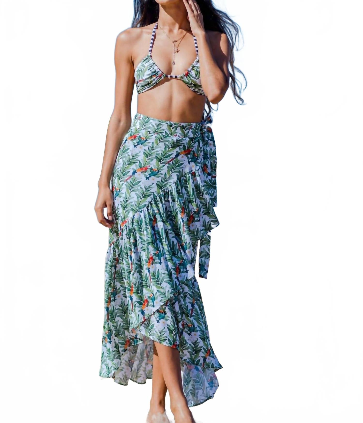 

Юбка с запахом в цвету попугаев Lia Sahara, Parrots In Bloom