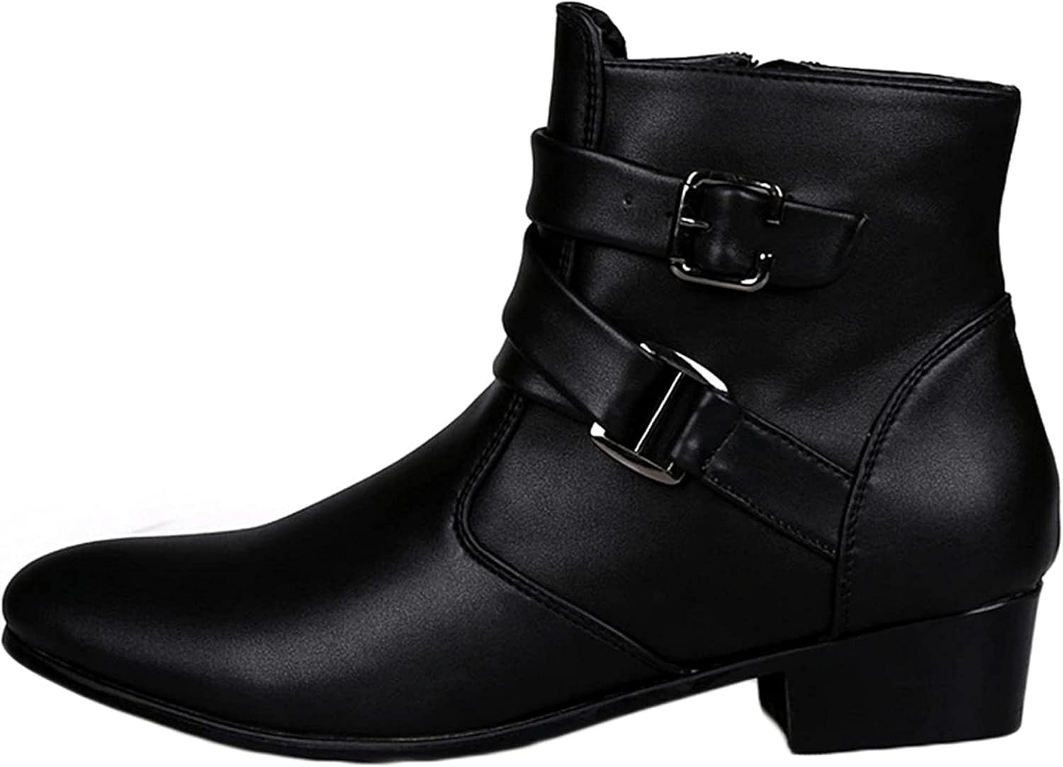 

Мужские осенне-зимние ботинки Yiozoi с рабочей и офисной ноской, заостренный носок, боковая молния, износостойкие прогулочные ботинки, черный