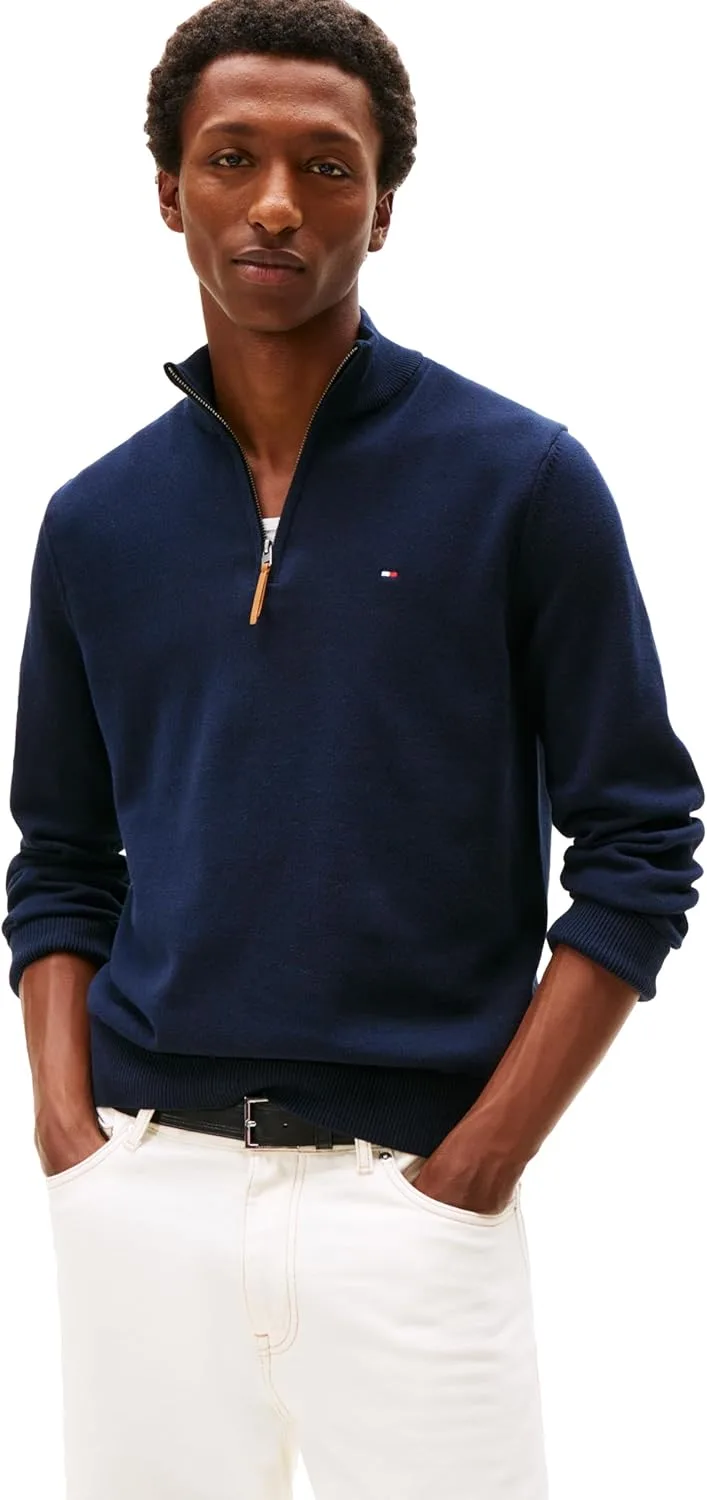 

Толстовка Tommy Hilfiger мужская с длинным рукавом и молнией на четверть