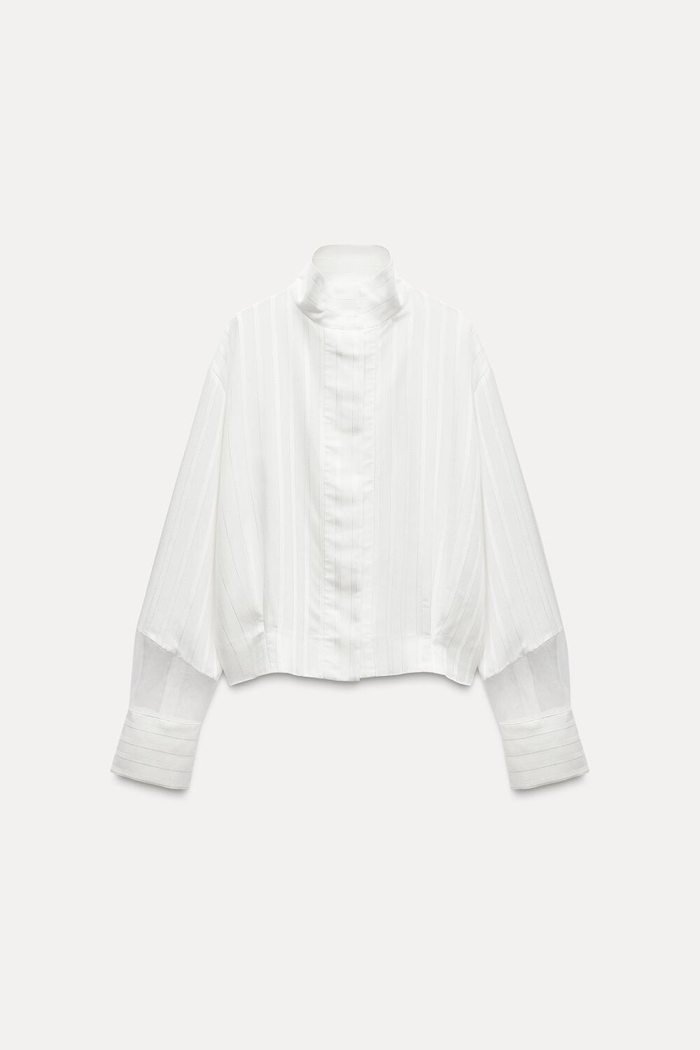 

Комбинированная рубашка из органзы ZARA, белый