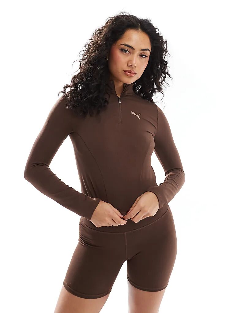 

Толстовка Puma Evolve Training с полумолнией коричневого цвета