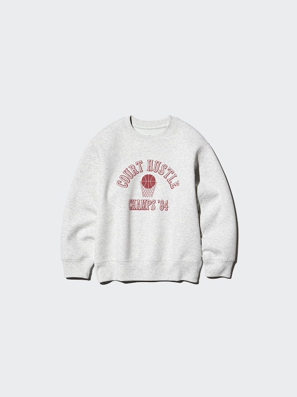 Свитшот Dry с графикой Uniqlo, 02 light grey — фото 4