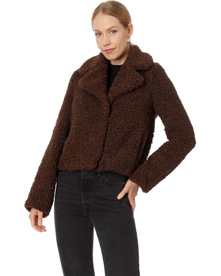 

Куртка Avec Les Filles Faux Fur Cropped Jacket, коричневый